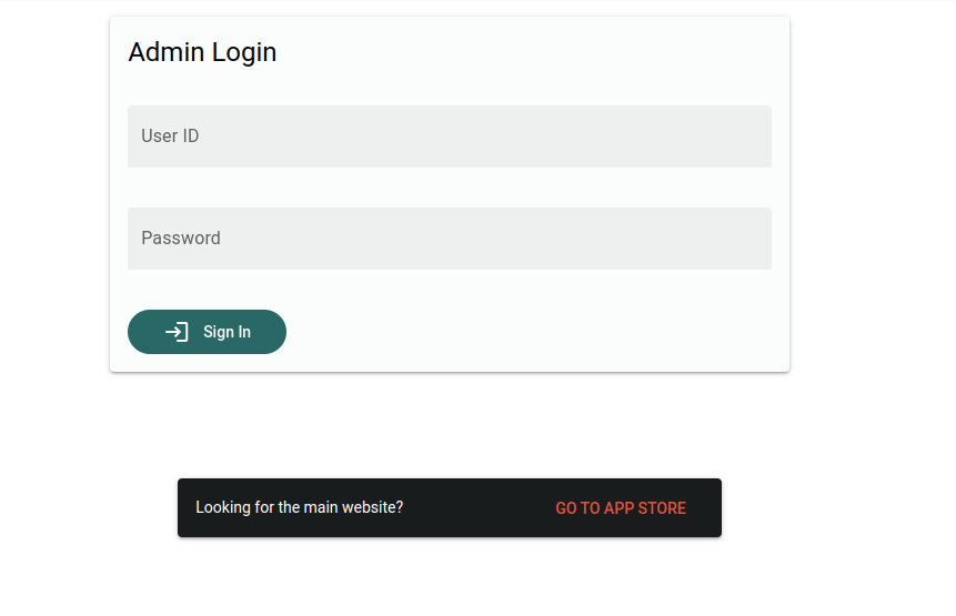 Admin Login Page