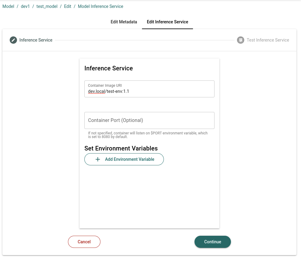 Updating an Inference Service